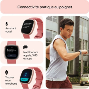 Montre santé FITBIT Versa 4 Aluminium Rose cuivre et sable