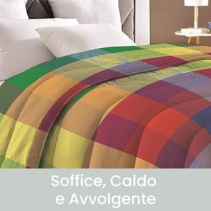 INTRECCI Piumino Singolo, 170 x 260 cm, Piumino Ecologico, Caldo, Invernale, 300 g/m², Anallergico e Antiacaro, Made in Italy, Lavabile in Lavatrice, Soffice, Morbido. Fantasia: Multicolor