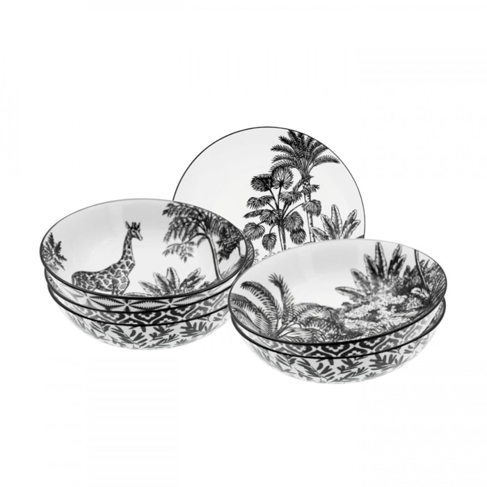 Lot de 6 assiettes creuses, SAVANA