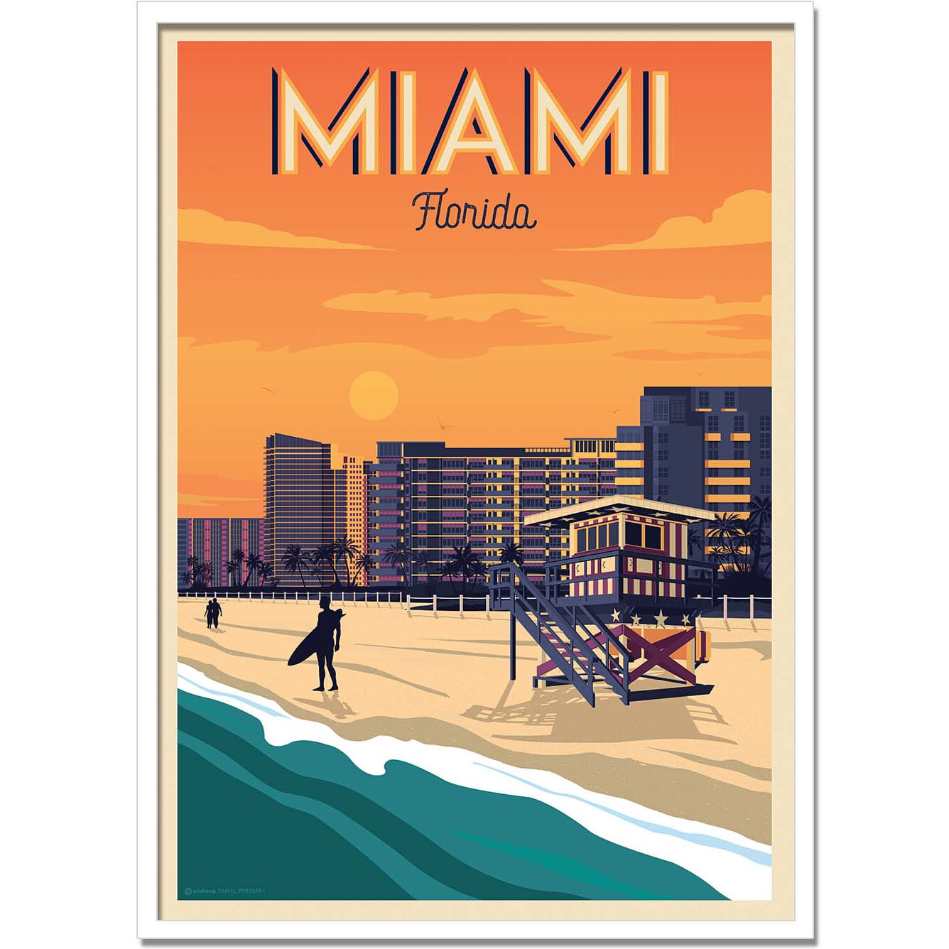 Affiche - Miami - Olahoop Travel Posters