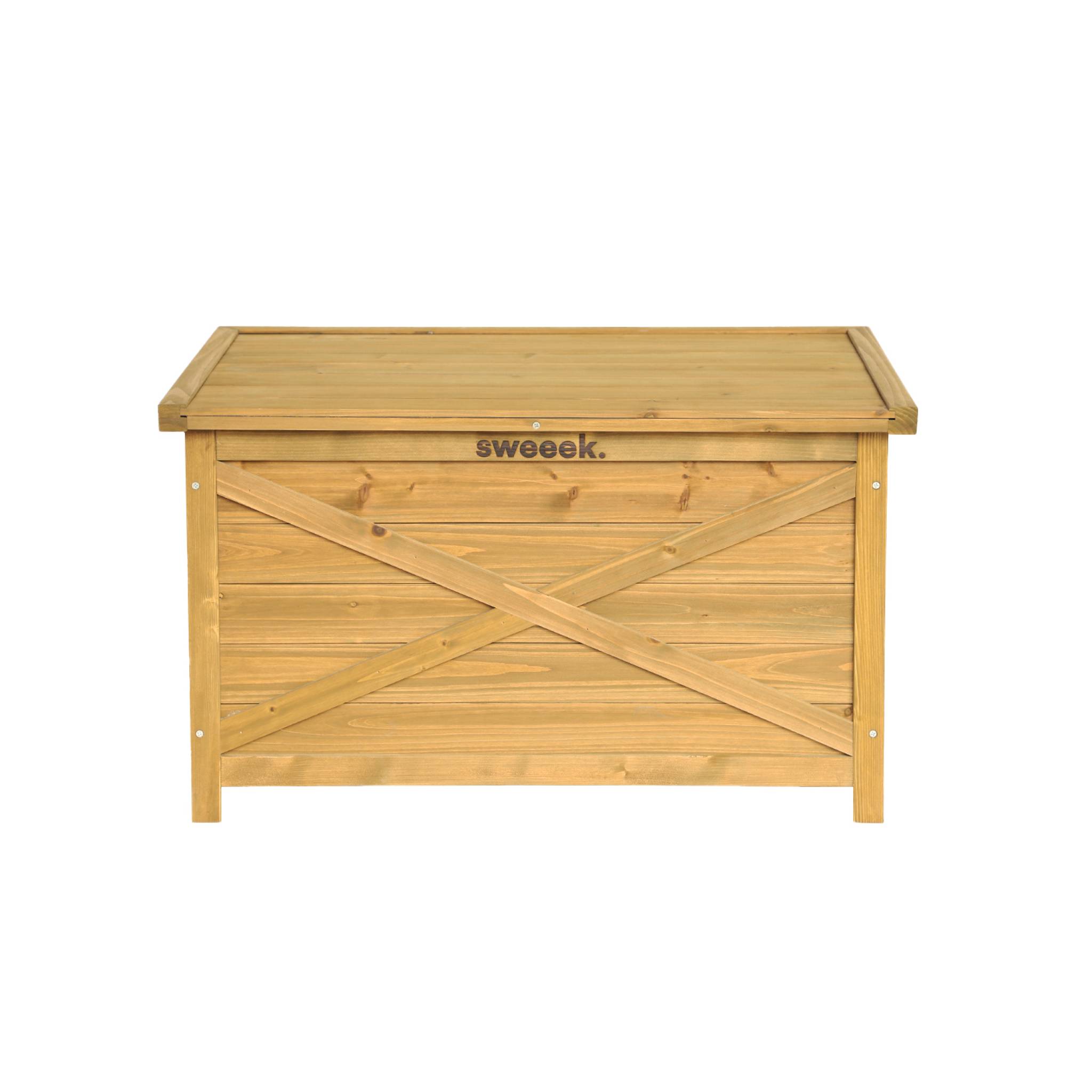 Coffre de rangement en bois 80 cm. naturel. L80 x P48 x H50cm. capacité 100L