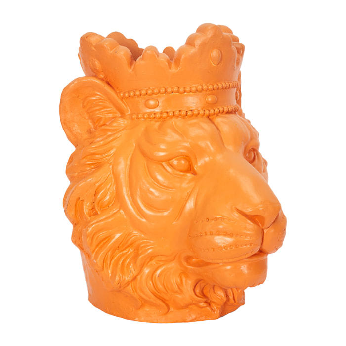 Porte Plante Lion Magnesia Orange H35cm
