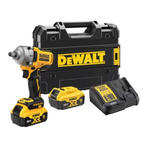 Boulonneuse à chocs 1/2' compacte XR 18V brushless - DEWALT - avec 2 batteries 18V 5.0Ah - chargeur - coffret - DCF892P2T-QW