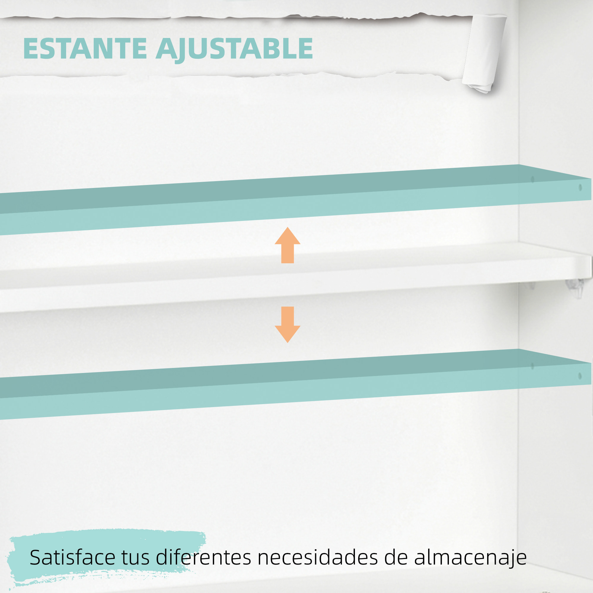 Mesa Plegable de Pared Moderno Escritorio Flotante Multifuncional con Estantes de Almacenamiento Carga 40 kg para Dormitorio Salón Oficina 64x20x60 cm Blanco