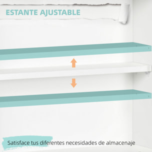 Mesa Plegable de Pared Moderno Escritorio Flotante Multifuncional con Estantes de Almacenamiento Carga 40 kg para Dormitorio Salón Oficina 64x20x60 cm Blanco