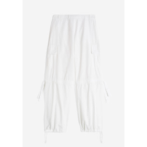 Pantaloni cargo da donna in tessuto popeline tinto capo
