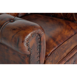 Sillón de Piel de Búfalo 96 Cm Estilo Chester