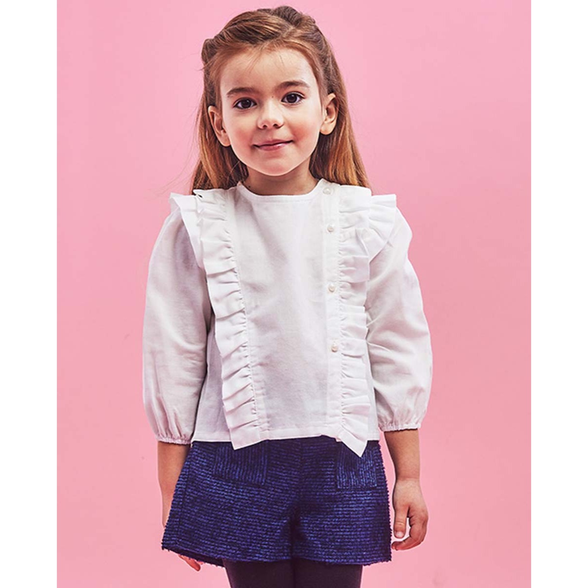 BLUSA VIELLA VOLANTE LATERAL BLANCA