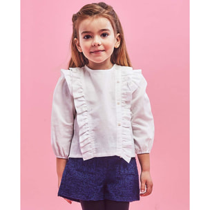 BLUSA VIELLA VOLANTE LATERAL BLANCA