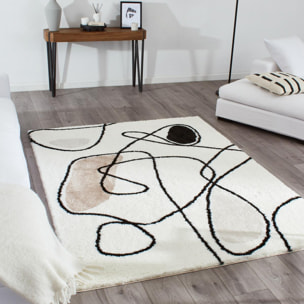 Tapis shaggy tissé motif géométrique CENU