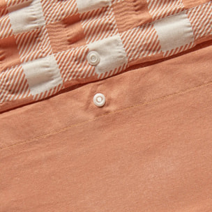 Parure de lit imprimée Vichy 240x220cm terracotta