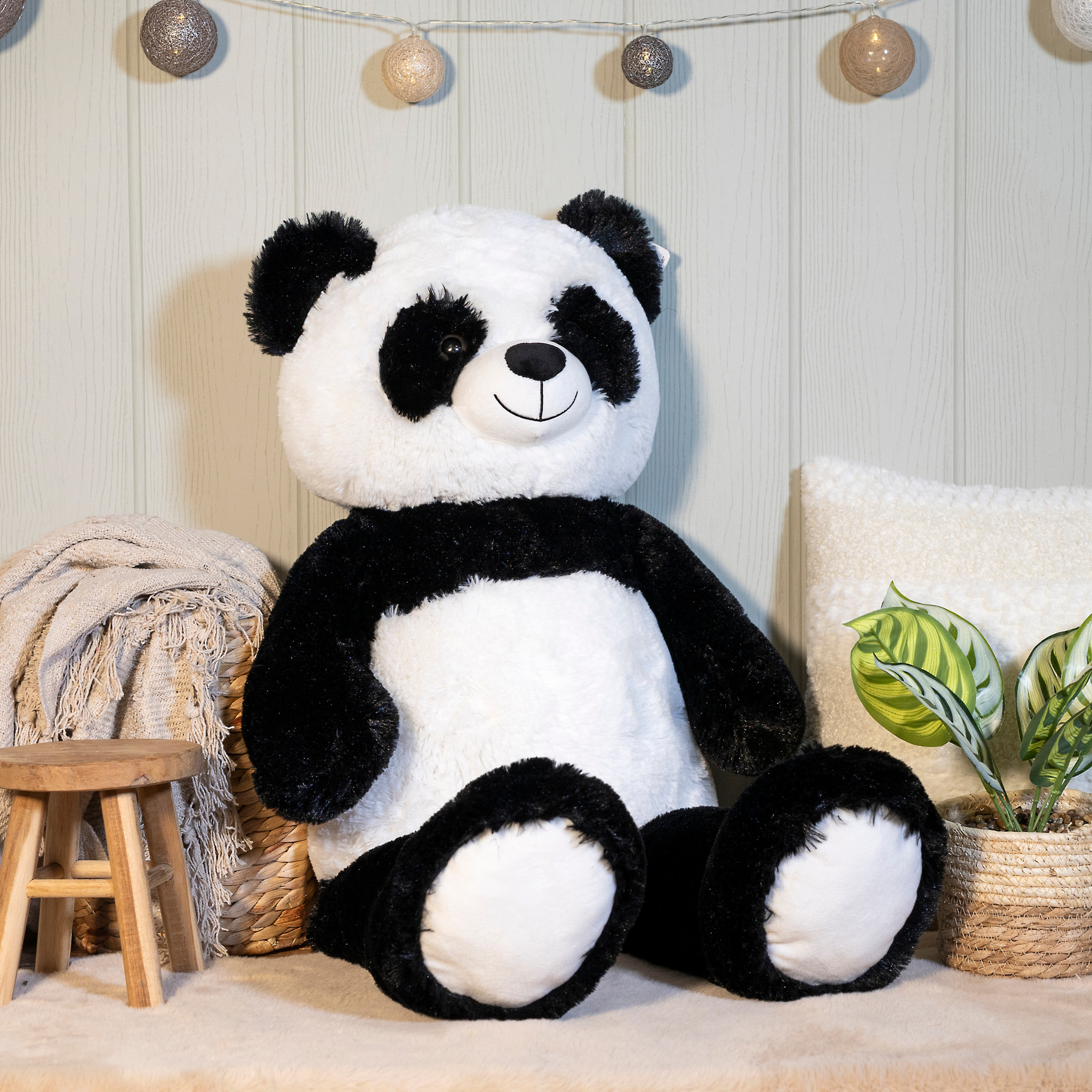 Peluche - JEUX 2 MOMES - Panda - Doux - Imposant - Blanc et Noir