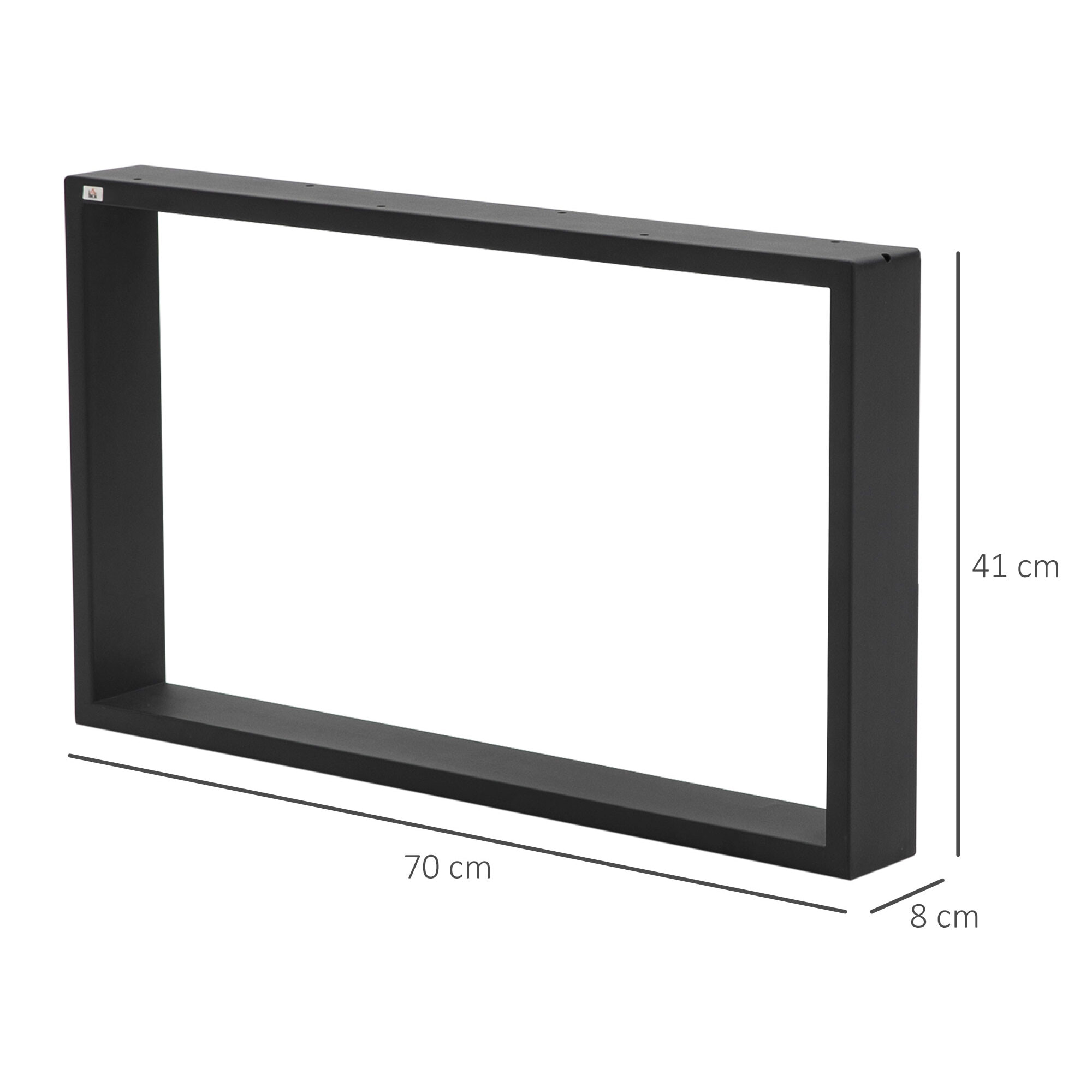 Juego de 2 Patas de Mesa de Acero 70x41 cm Patas Rectangulares de Mesa para Muebles de Bricolaje Estilo Industrial con Tornillos y Protectores de Suelo Negro