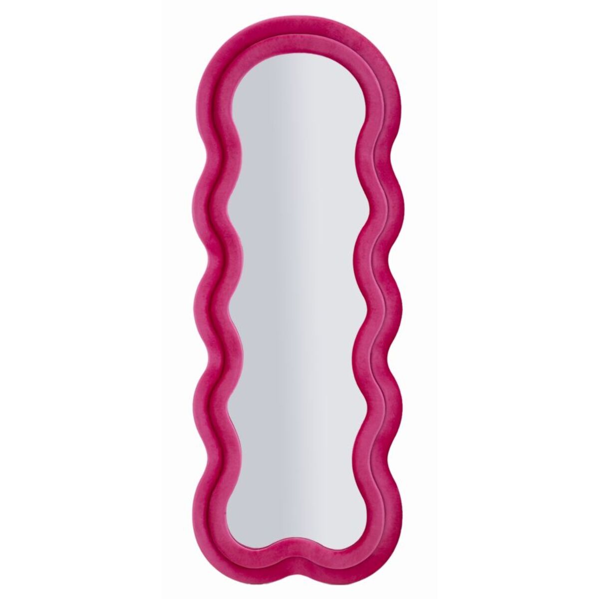 SPECCHIO DA MURO MIKI VELLUTO FUXIA CM 60X4X160 (MISURA SPECCHIO CM 39X135)