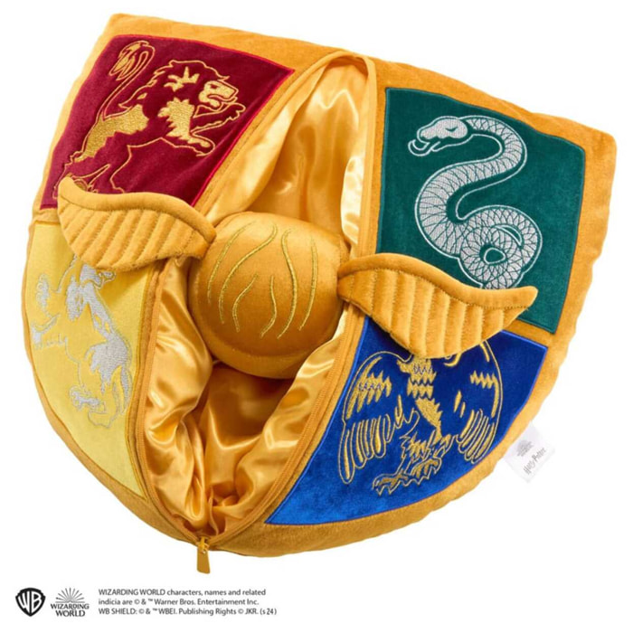 Harry Potter Cuscino Con Peluche Figura Quidditch Crest & Boccino D'oro Noble Collection