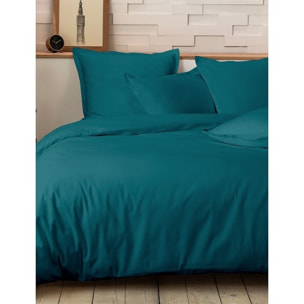 PARURE HOUSSE DE COUETTE 2 PERS 240x220 percale de Coton - PERCALE EMERAUDE