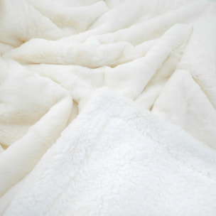 Plaid imitation "Lapin" - Cocoon Off White - 130x170cm - 610g/m²