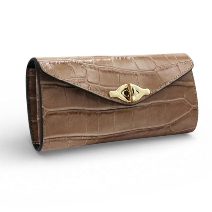 Cartera Cheval Firenze Marlon Croc Taupe