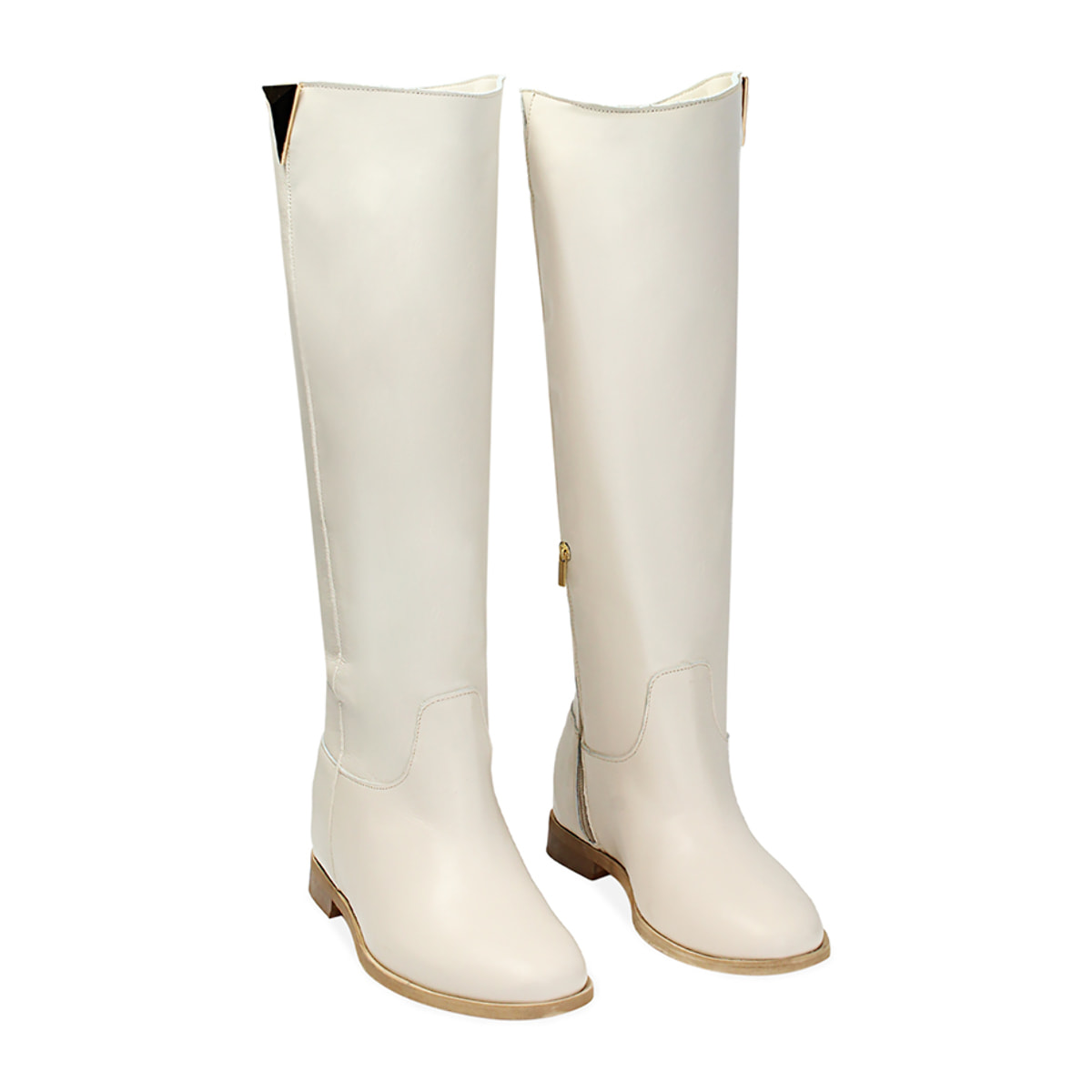 Botas color crema de piel