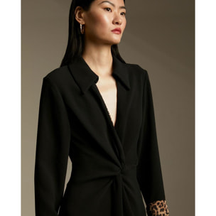 Abito lungo in crêpe annodato