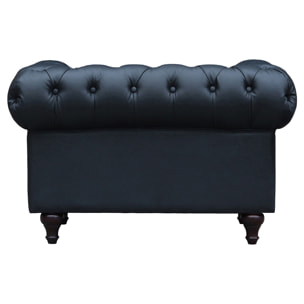 Fauteuil Chesterfield "Aliza" - 111 x 82 x 70 cm - Noir