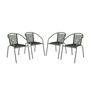 Fauteuil de jardin acier et résine (lot de 4) TONALA