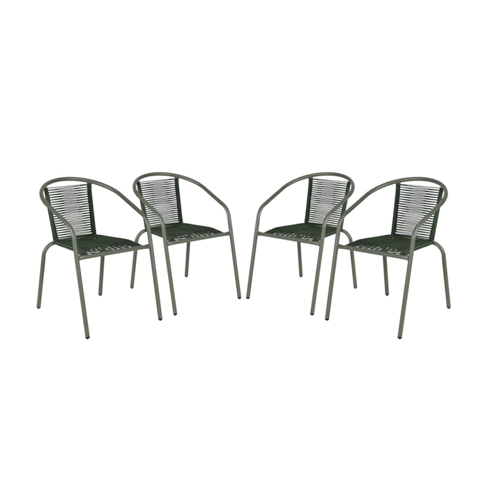 Fauteuil de jardin acier et résine (lot de 4) TONALA
