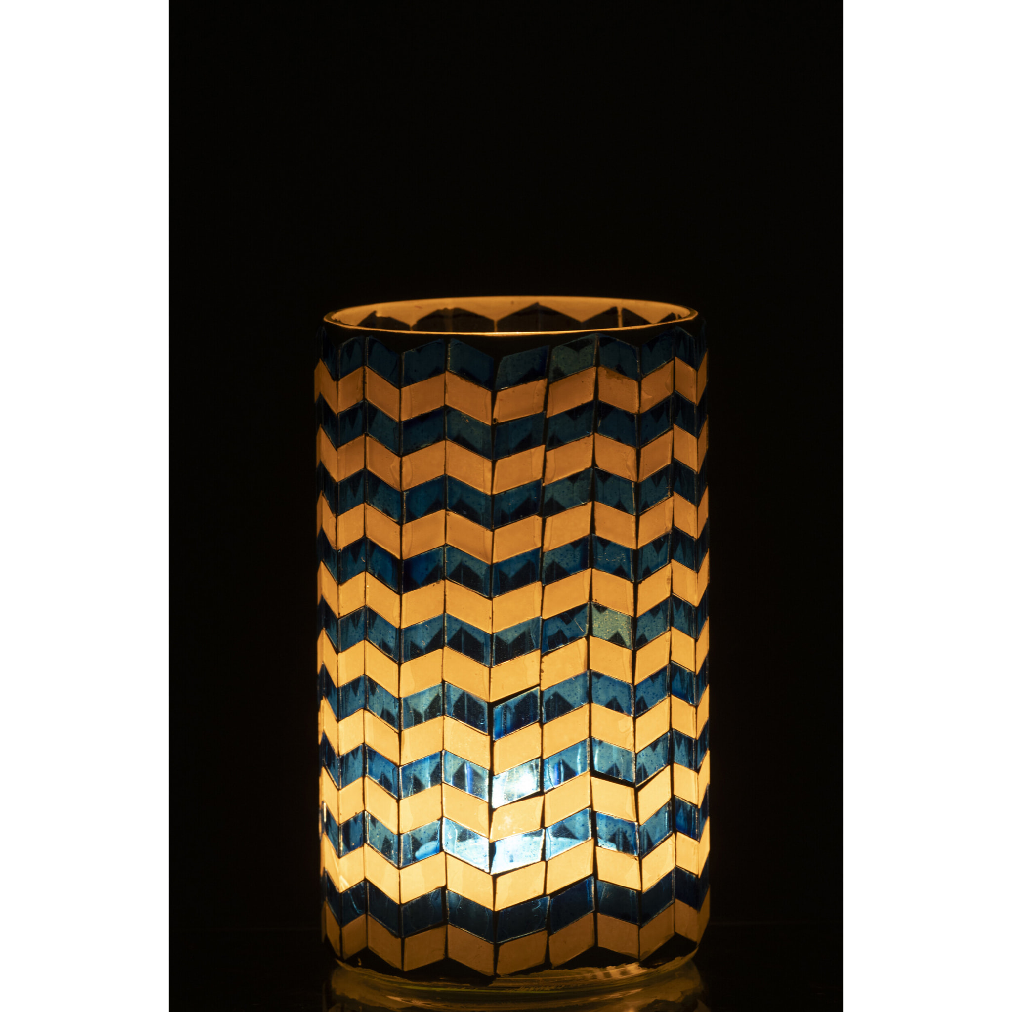 J-Line Chandelier - verre - bleu/blanc - large
