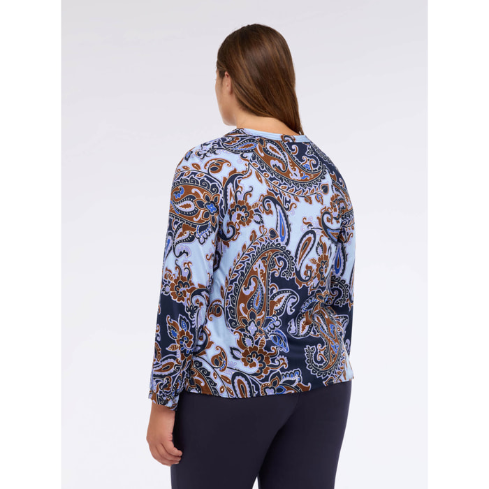 Fiorella Rubino - Blusa stampa paisley in viscosa - Blu