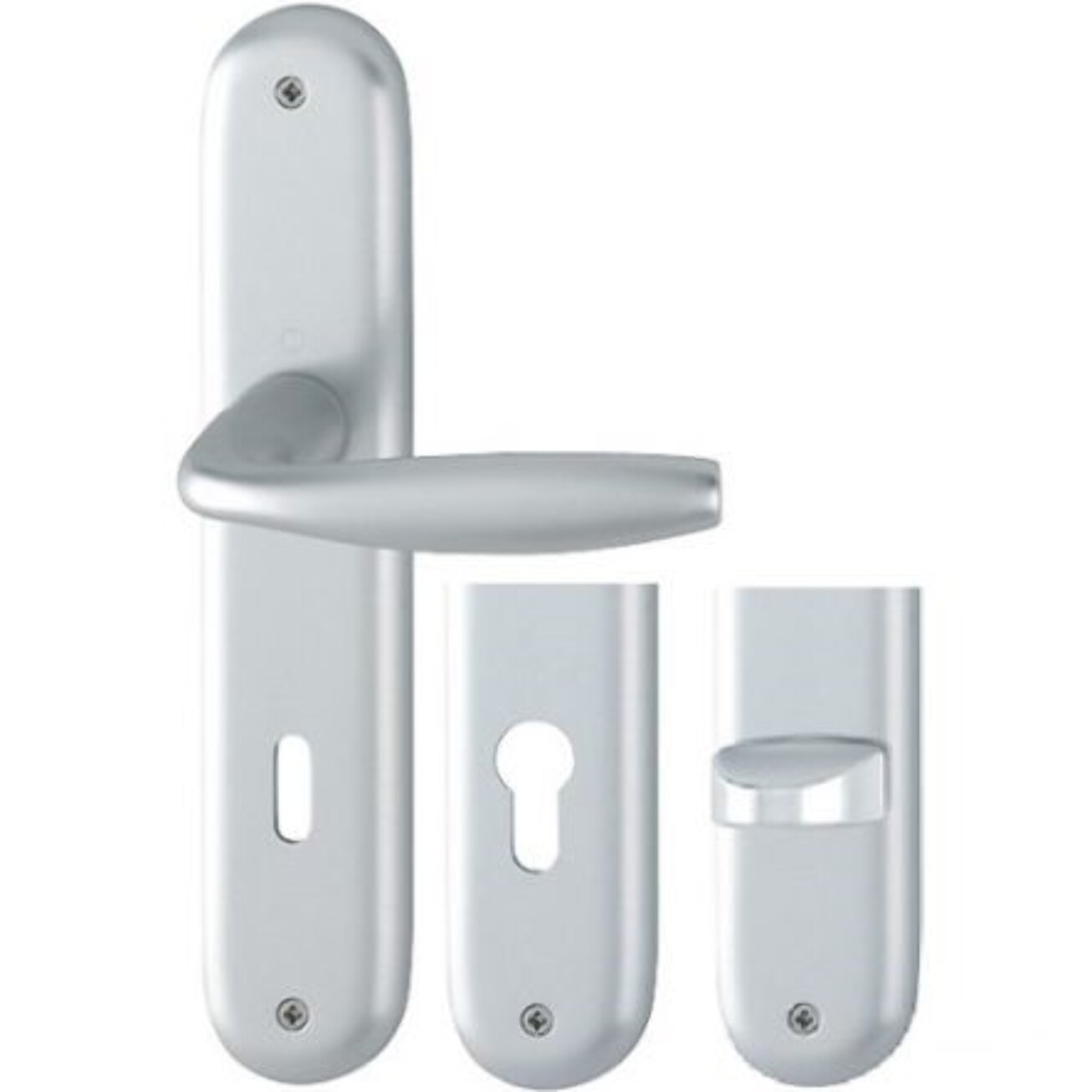Ensemble de porte sur plaque New york Clé L aspect inox F9 - 1810/300M - entr.195mm - 3279449