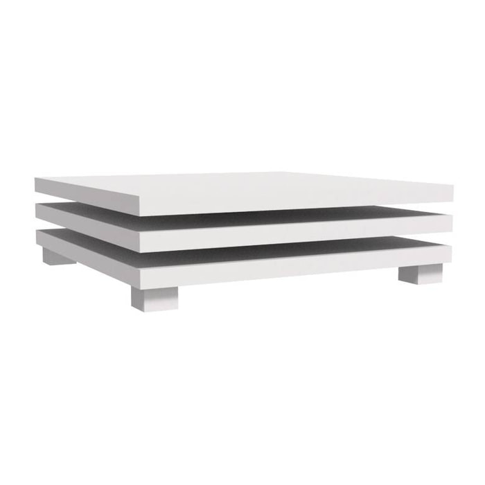 Table basse "Elena" - 80 x 80 x 32 cm - Blanc