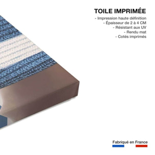 Tableau rayure azur Toile imprimée