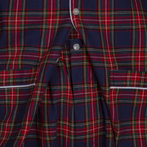 PIGIAMA UOMO in flanella scozzese blu,rosso e verde