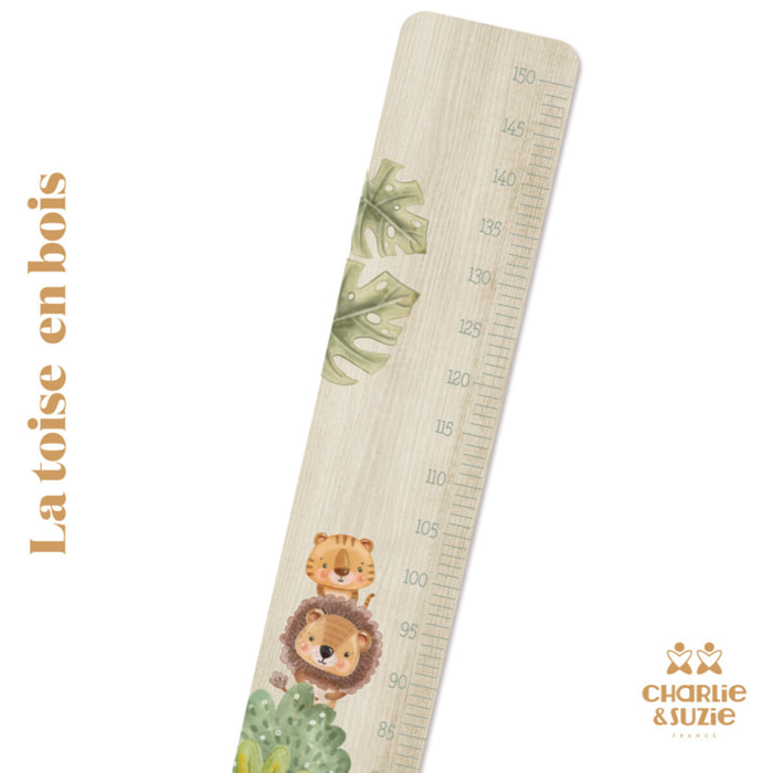 Toise Jungle Lion Toise mesurer son enfant. Adorable ! Toise en bois .