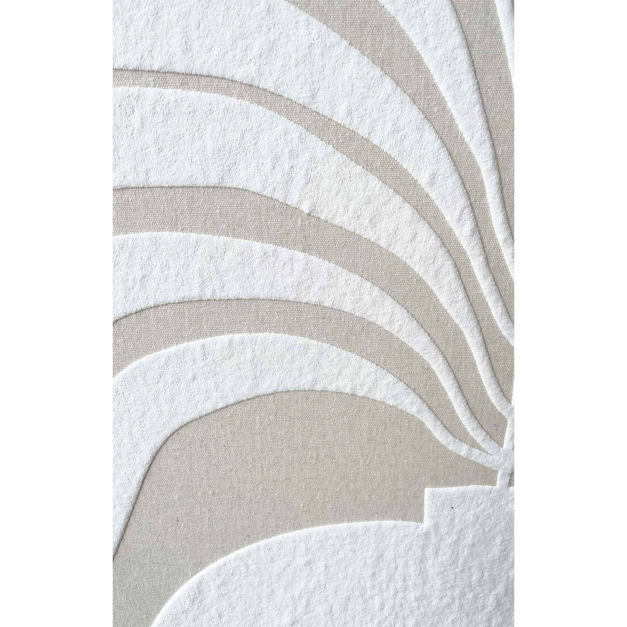 Cuadro Linen lino impresión 3D beige-blanco 93x63x4 cm