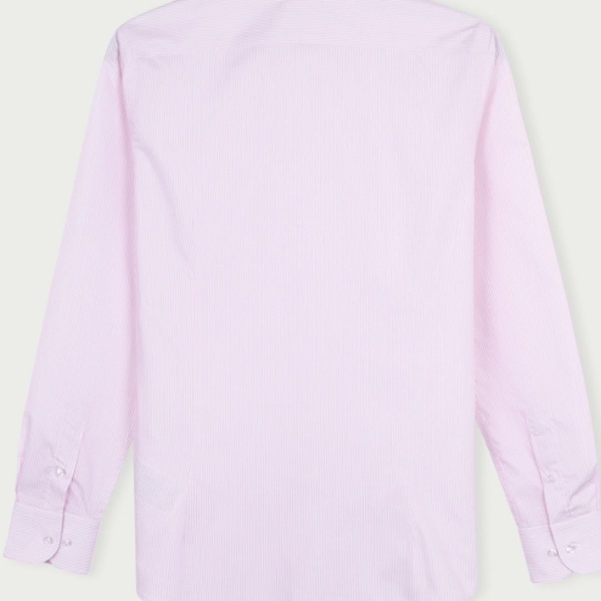 Camicia Uomo 1 Bottone Italiano Slim Cotone Riga Stretta Rosa/Bianco