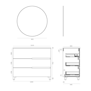 Conjunto de baño MEMPHIS 3C, Alday, 100cm, Teka