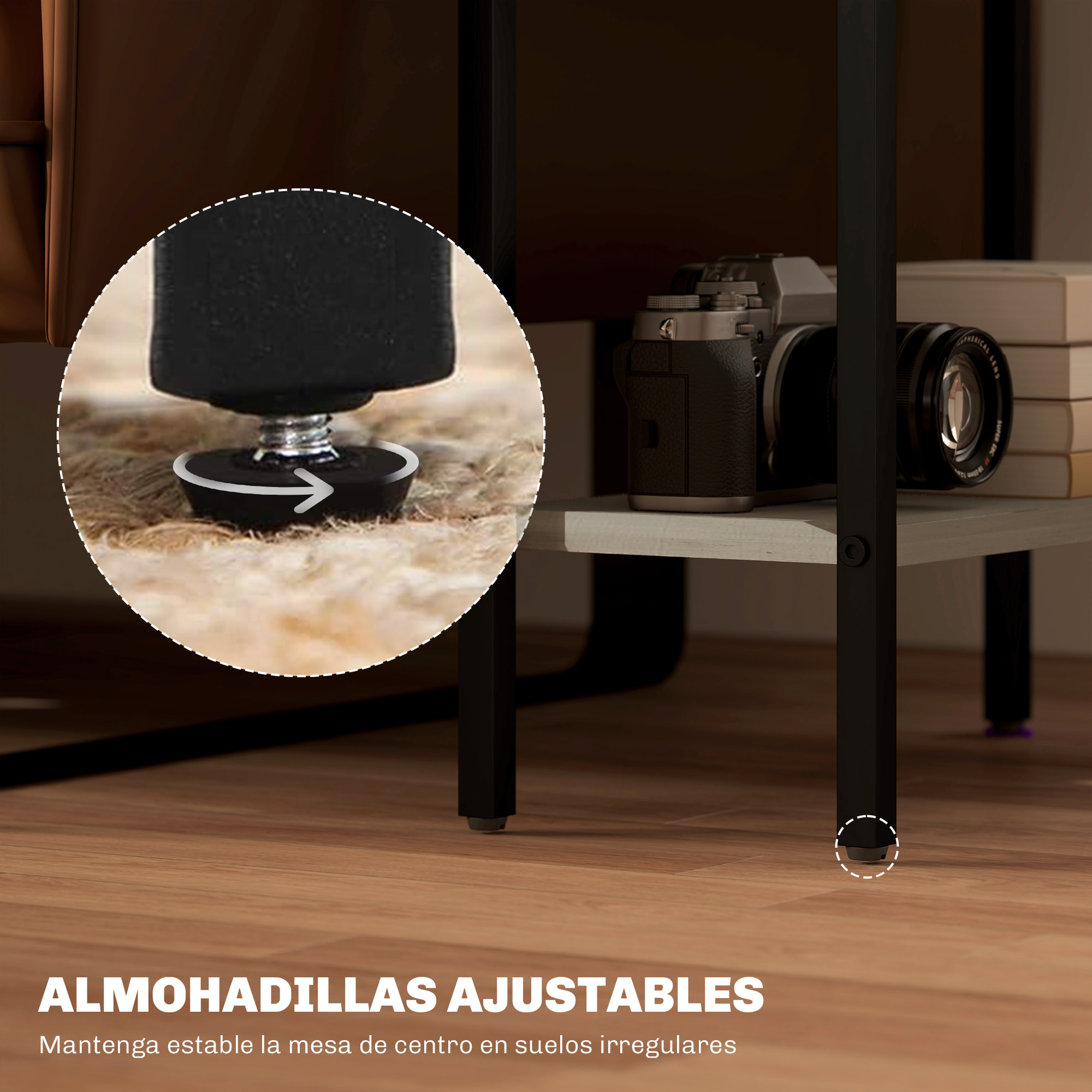 Mesa Auxiliar Estrecha de 3 Niveles Mesita Auxiliar Industrial con Estantes Abiertos y Estructura de Acero para Salón Dormitorio 43x18x62,5 cm Gris