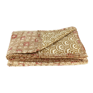 Courtepointe en coton camel 160cm ASWINI