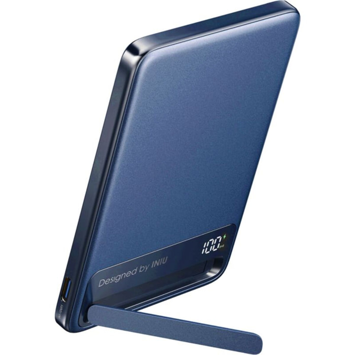 Batterie nomade INIU 5000 mAh magnet Qi2 MagPro slim bleu