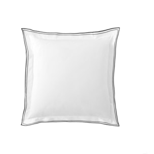 Taie d'oreiller unie en percale de coton, ASTOR, Graphite