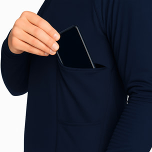 Felpa ECOON, modello La diagonale des Fous, in blu navy