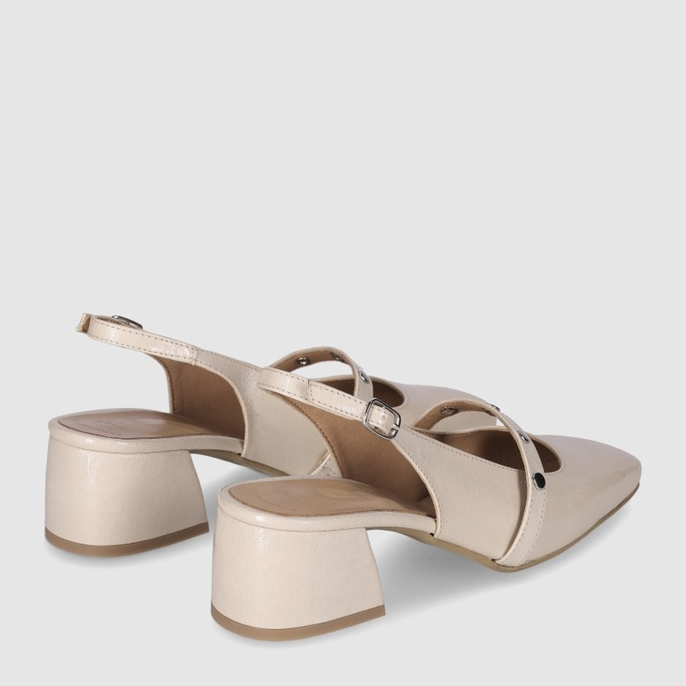 Zapatos - Beig - Tacón: 3 cm