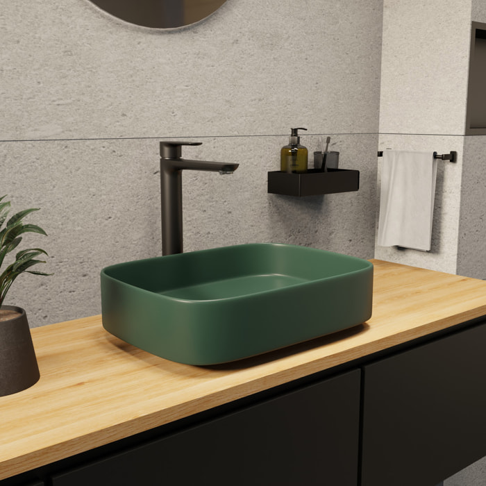 PixL 50x37,5x13,5 cm vasque à poser + Swiss Aqua Technologies Mood mitigeur lavabo XL + Ceramia PixL bonde (CEPX49GEMSAT285C)