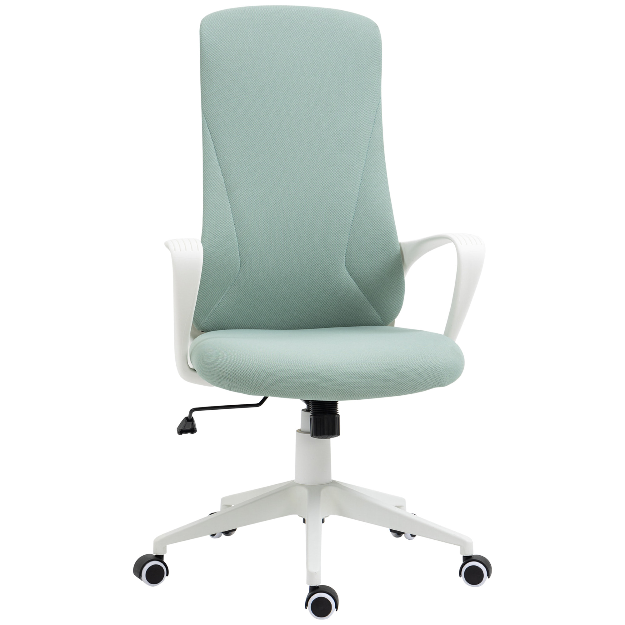 Fauteuil de Bureau ergonomique avec accoudoirs et roulettes pivotant - Fonction Inclinaison et Hauteur réglable dim. 62L x 56l x 119,5H cm - Vert