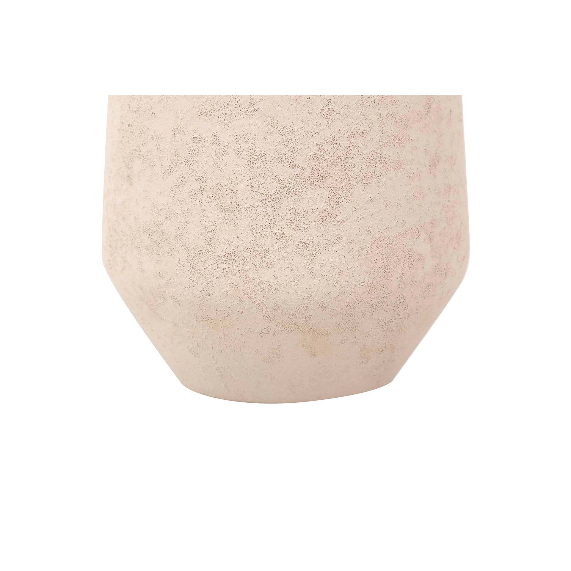 Florero Ceramica Beige 20x20x44 Cm