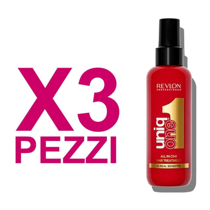 UNIQ ONE Kit All in one Hair Treatment 10 in 1 Classic Fragrance 3 Pezzi x 150ml