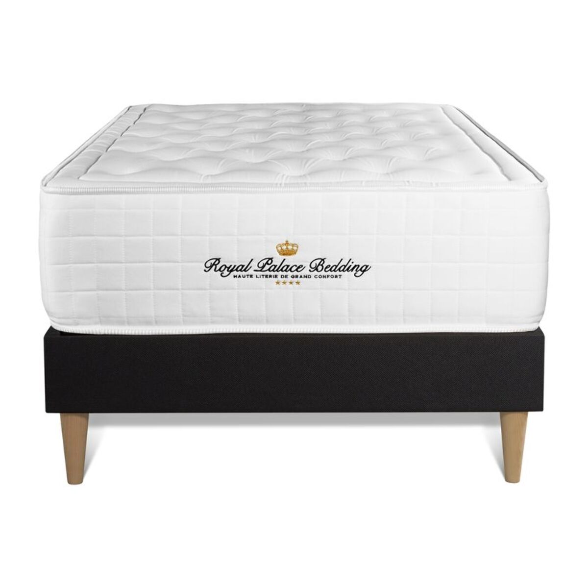 Ensemble Matelas à mémoire de forme maxi épaisseur Buckingham + Sommier Tapissier multi-lattes cm d'épaisseur - Matelas à Mémoire de forme de 30cm d'épaisseur - 1 place