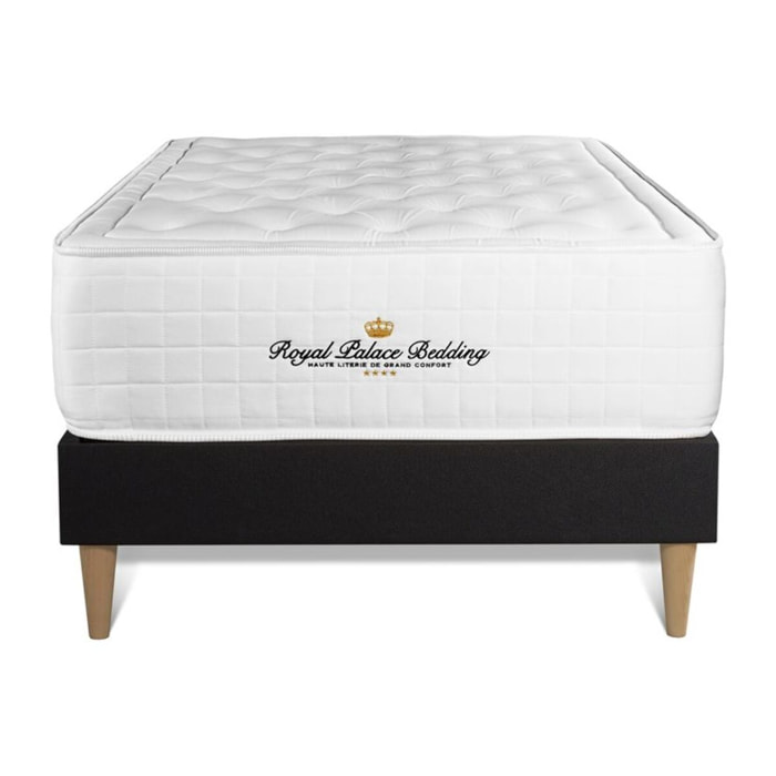 Ensemble Matelas à mémoire de forme maxi épaisseur Buckingham + Sommier Tapissier multi-lattes cm d'épaisseur - Matelas à Mémoire de forme de 30cm d'épaisseur - 1 place