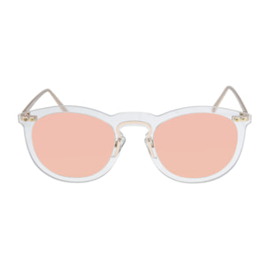 Gafas de sol OCEAN BERLIN - Blanco transparente / Espejada rosa y patillas de metal dorado mate